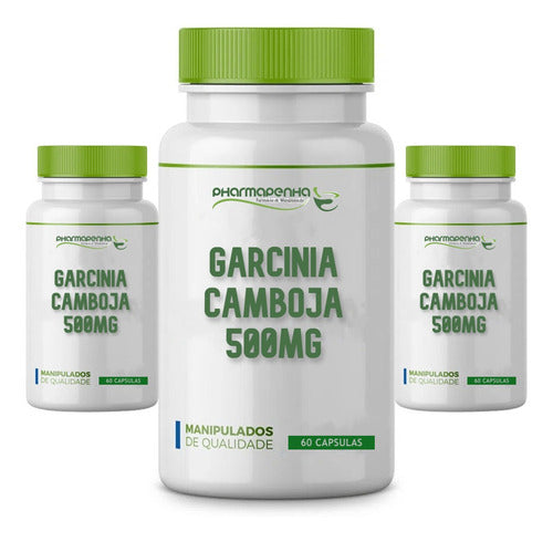 3 Potes Garcínia Camboja 500mg 60 Cápsulas Cada